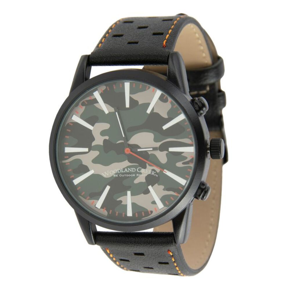 Woodland Creek Men's Expedition Watch with Camouflage Face  & Black Band